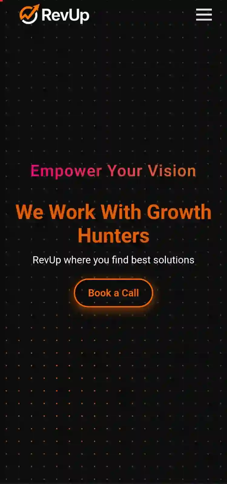 Mobile landing page built for a Marketing Business